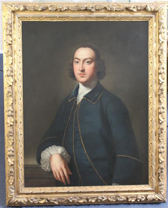 Follower of Richard Wilson (1714-1782), oil on canvas, half-length portrait of a gentleman